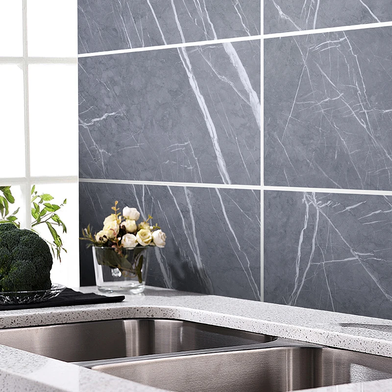 

Self-adhesive marble floor tiles wall sticker PVC oil proof waterproof waterproof for home living room bedroom kitchen bathroom
