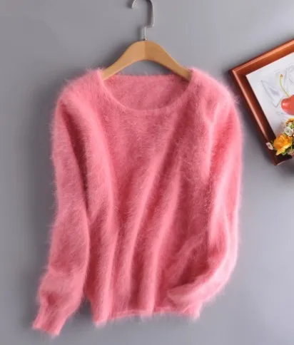 

Pure Women Sweaters and pullovers Mink Cashmere Knitted Pullover ladies sweater free shipping S1915