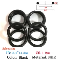 o ring gasket cs 1 90mm id 8 0 to id 14 8mm black fluororubber o ring oil and waterproof seal film nbr gasket silicone ring seal