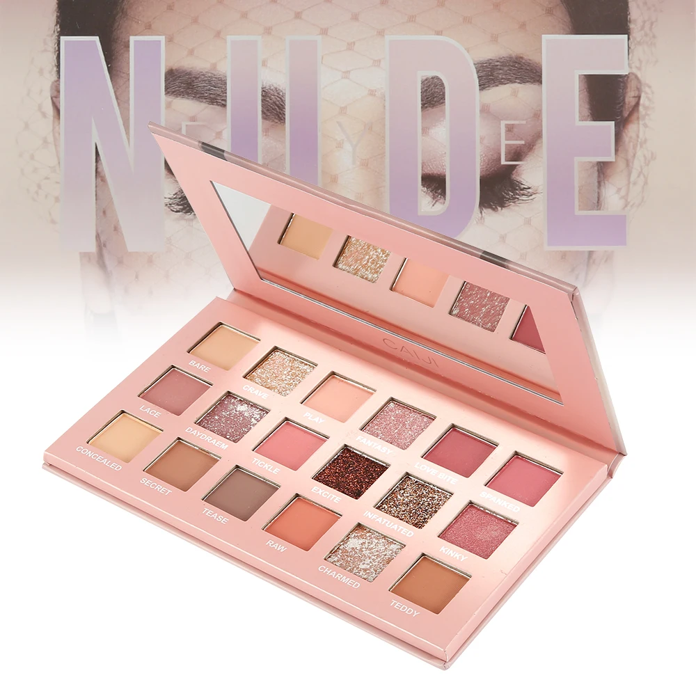 Тени для век телесного цвета с перламутровым блеском 18 цветов пигментные