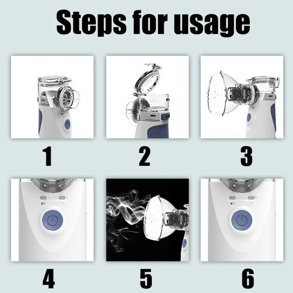 

Mini Handheld Facial Steamer Nebuliser Steaming Skin Care Atomizer Portable Respirator Humidifier Adult Kid Inhaler Nebulizer