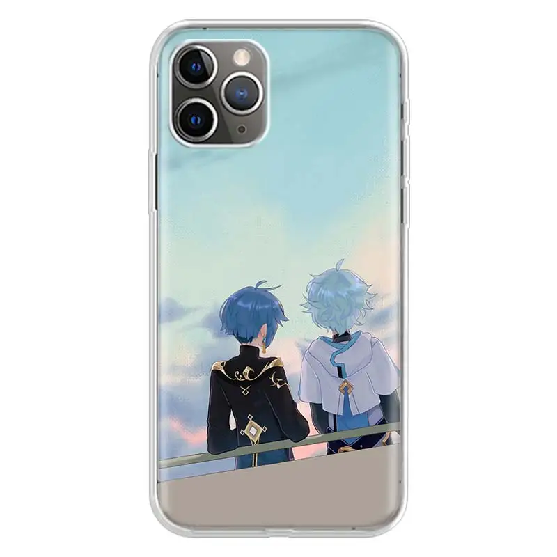 hot game genshin impact silicone case coque for iphone 13 pro max 11 12 pro xs max x xr 7 8 6 6s plus se 2020 back cover free global shipping