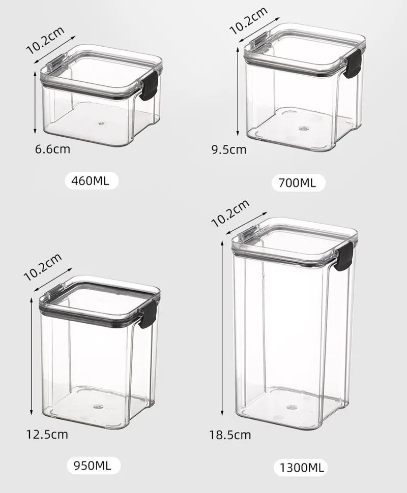 Контейнер пластиковый для хранения пищевых продуктов 950/1300/1800 мл | Дом и сад