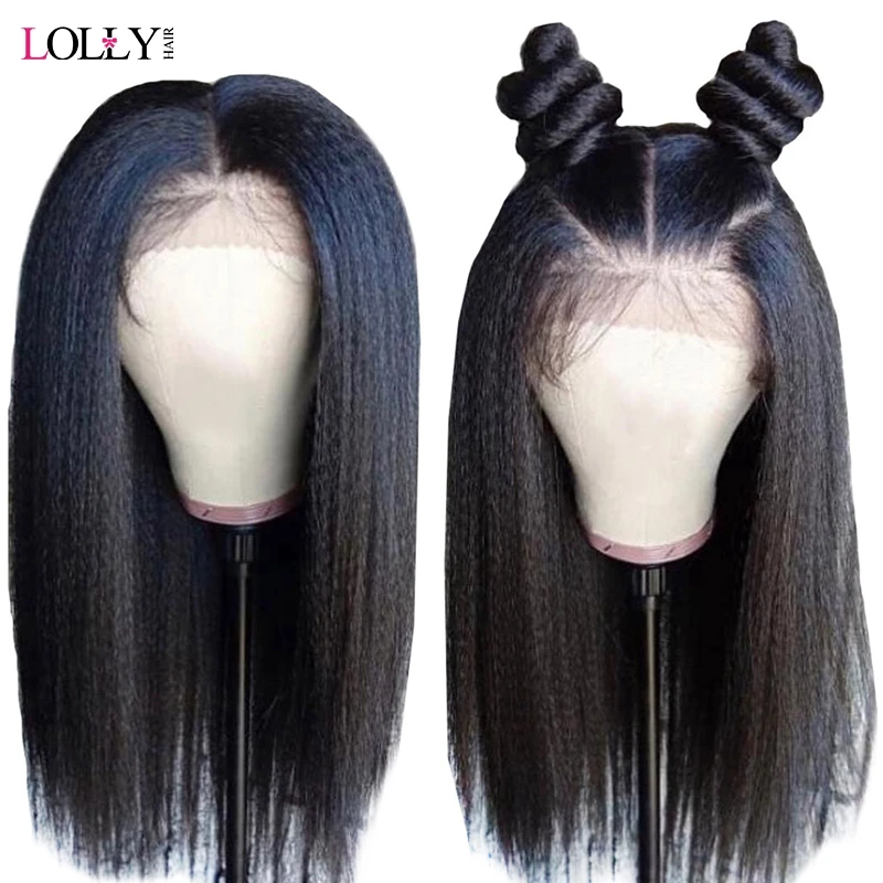 Прямой парик Yaki на сетке спереди Remy 13X4/13X6 бразильский 360 150% 180% парики из