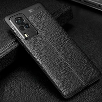 luxury litchi grain pattern shockproof case for vivo x60 pro plus 5g soft tpu silicone protective back cover coque fundas