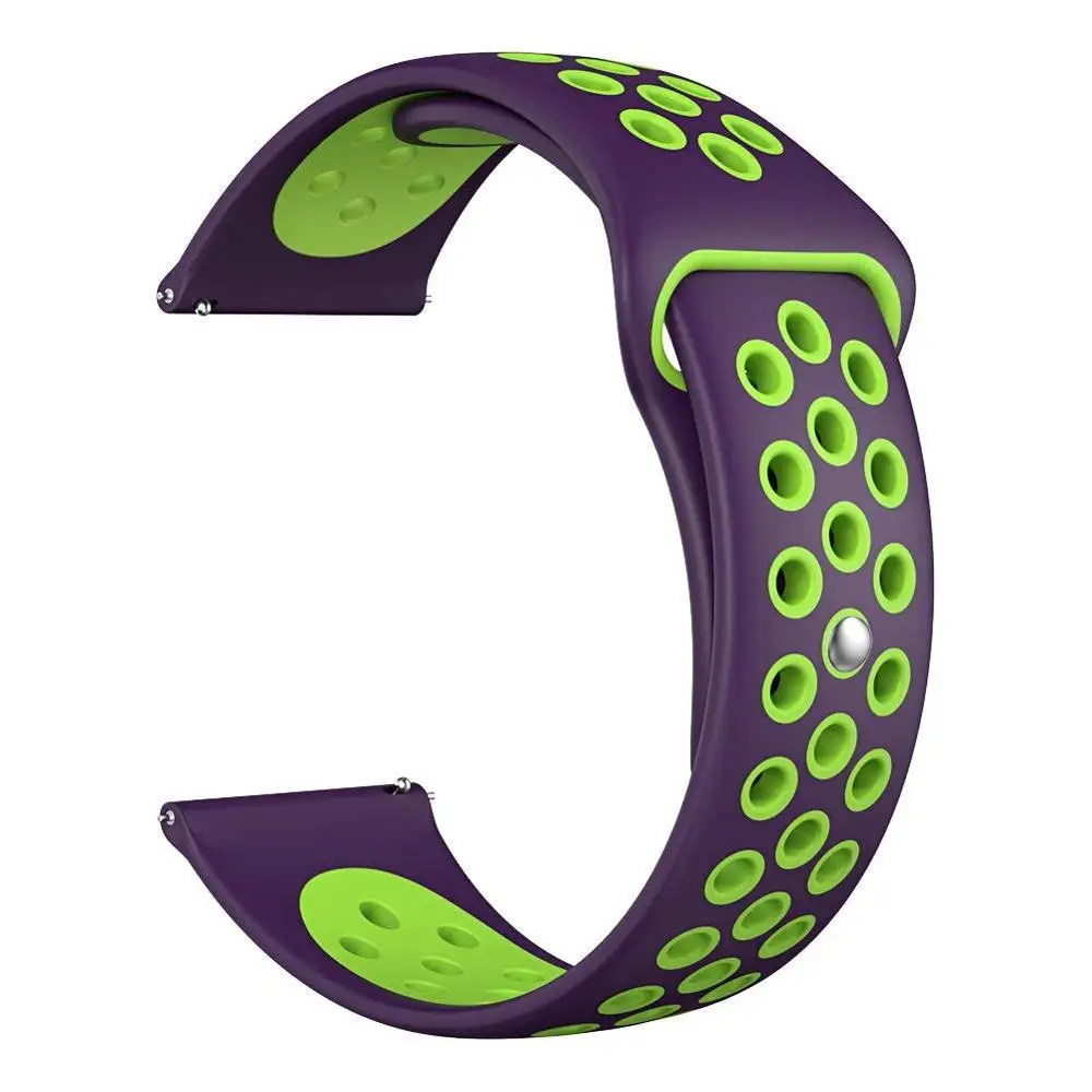 Purple Green 23 мм силиконовый ремешок для часов, ремешки для Fitbit Versa, дышащие сменные, легко подходят, ремешки для Fitbit Versa, Смарт-часы - Цвет ремешка: Purple Green