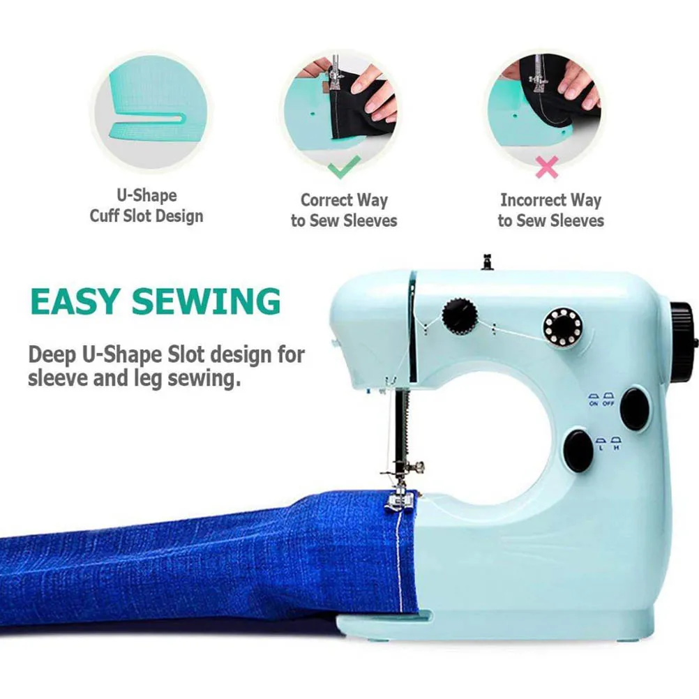 

Mini Electric Sewing Machine Household Embroidery Stitching Heavy Duty Quilting Machine with Foot Pedal 2021 New