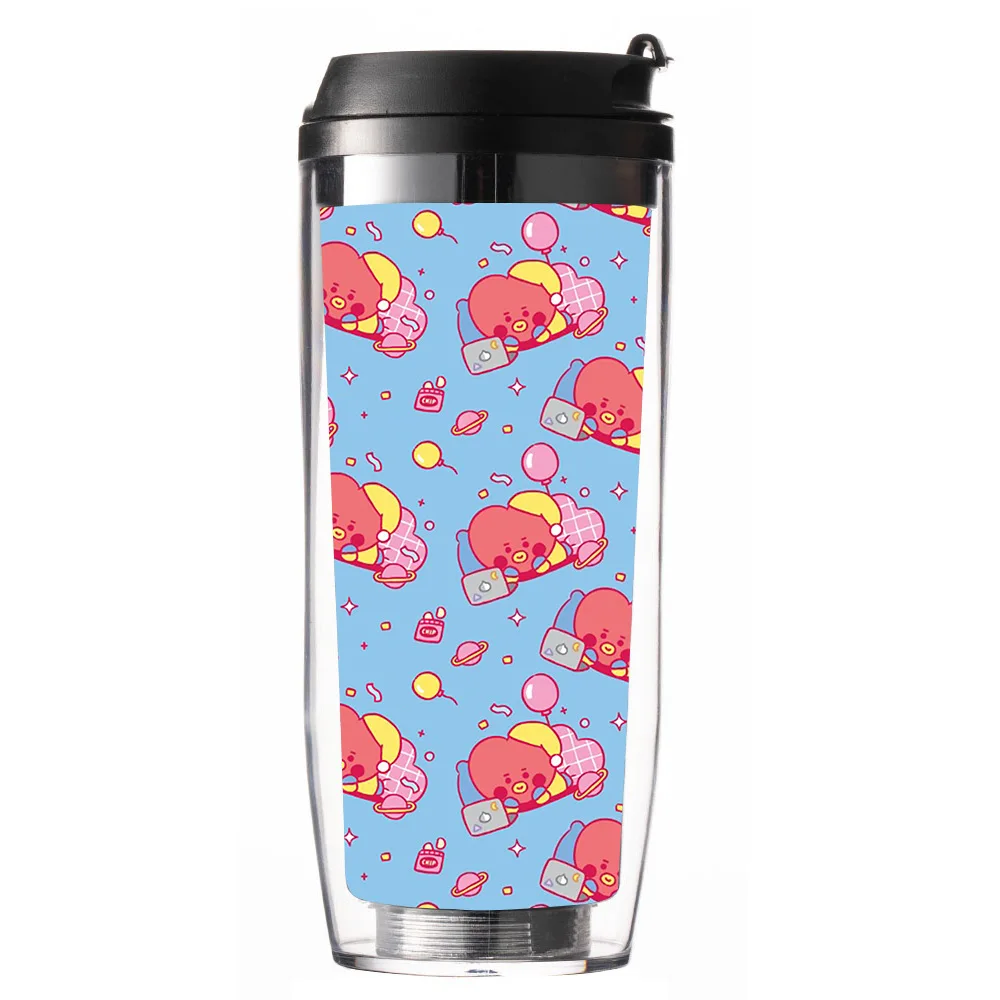 Kpop Bangtan Boys фотография печатная Женская 12oz Kawaii Двойная Стенка изолированные