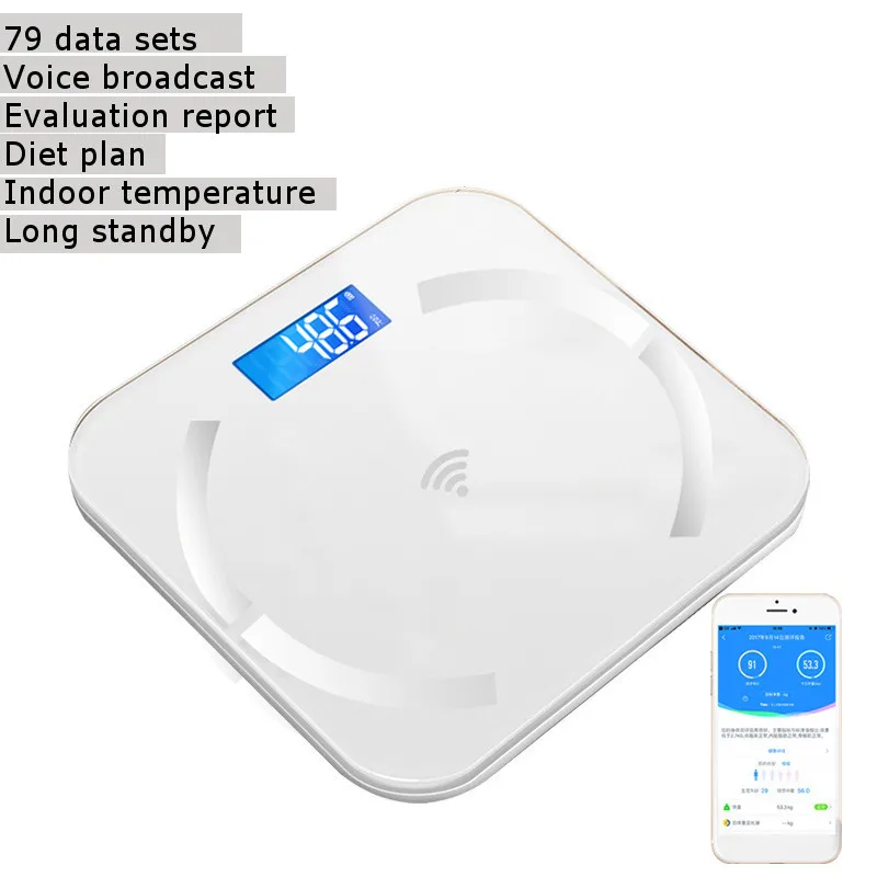 02 White Bluetooth весы напольные весы для тела, весы для ванной комнаты, умные весы с подсветкой, электронные весы с определением жира в организме, вода, мышечная масса, BMI - Цвет: 02 White