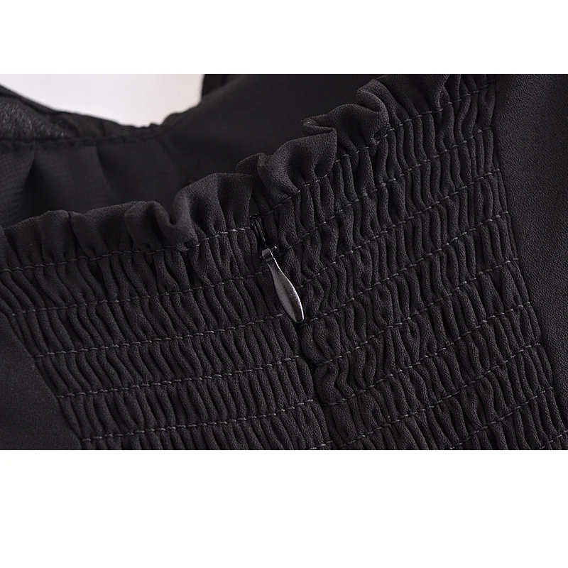 

Women's dress summer new French retro slim lace up small fly sleeve mini dress solid color show thin hip tuck in dress