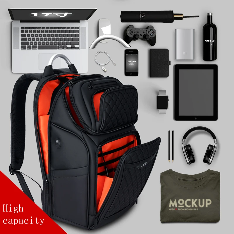 Деловой дорожный рюкзак 17 дюймов деловой для ноутбука водонепроницаемый