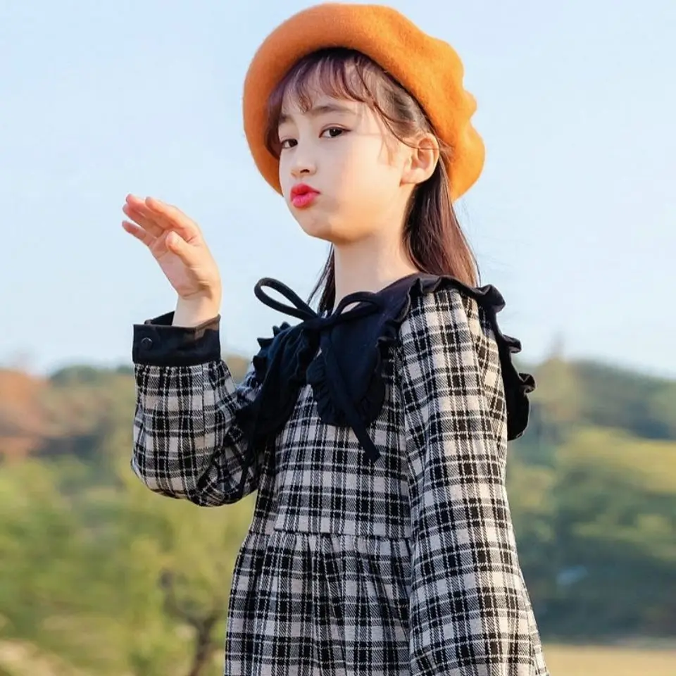 

Girls spring foreign style spring dress 2021 new Korean version children's spring and autumn skirt P4536