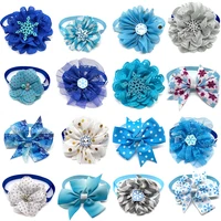 50100pcs winter pet products dog bow ties snowflake style dogs bowties bowknot for small medium dog cat bow ties blue necktie