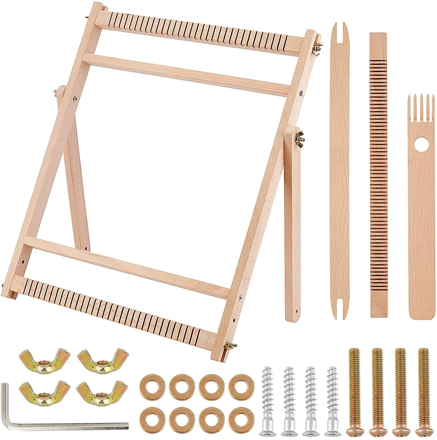 

1 piece of 1378x1693 cm multi-craft loom with bracket multi-wood loom set wooden loom large frame beginner expert