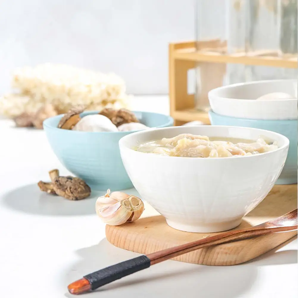 12 шт./компл. белая чаша + синяя Ложка столовая посуда тарелка рисовая салатная