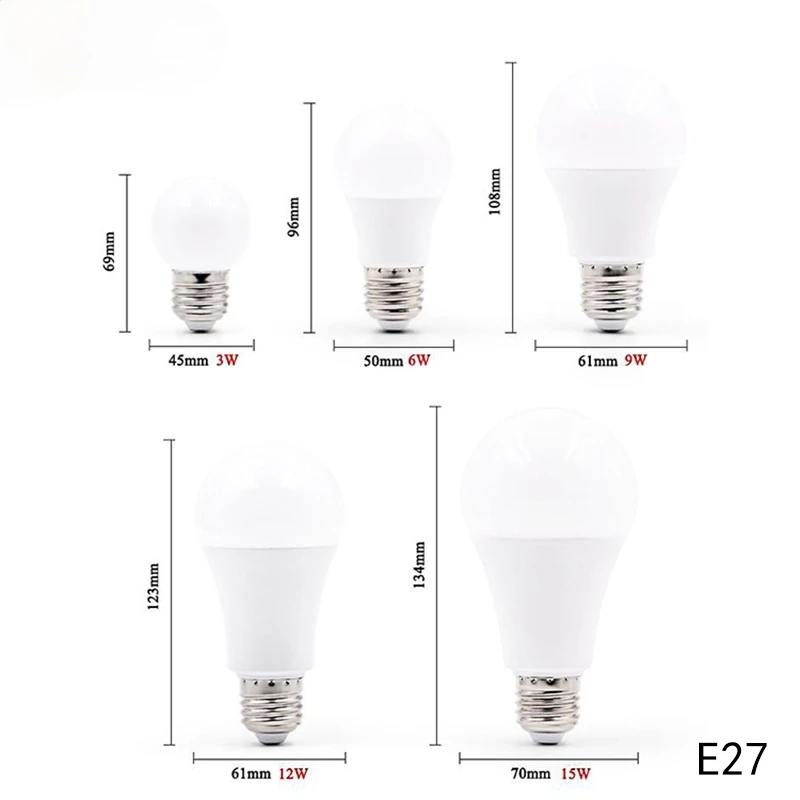 

4 . E14 E27 3 , 5 , 7 , 9 , 12 , 15 , 18 , 220V Bombilla