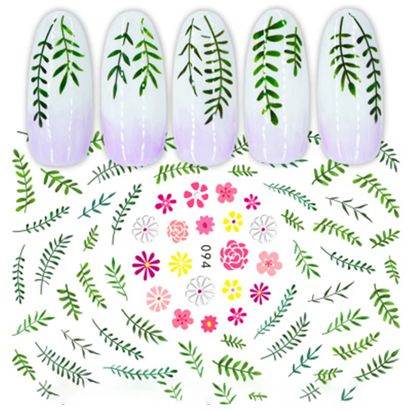 

1Pcs 3D Daisy Lavender Water Transfer Sticker For Nail Design Flower Leaf Slider Foil Tip DIY Nail Art Decor Charm Manicure