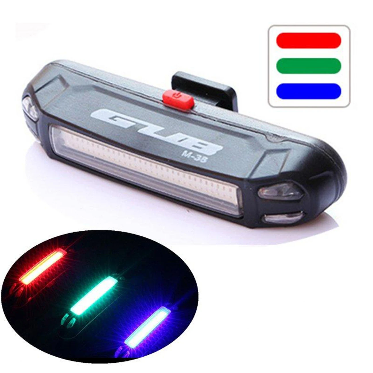 

GUB Bike Light Ultra Light Safety Warning LED USB Rechargeable Front Rear Lamp Bicycle Light 3 Colors Taillight