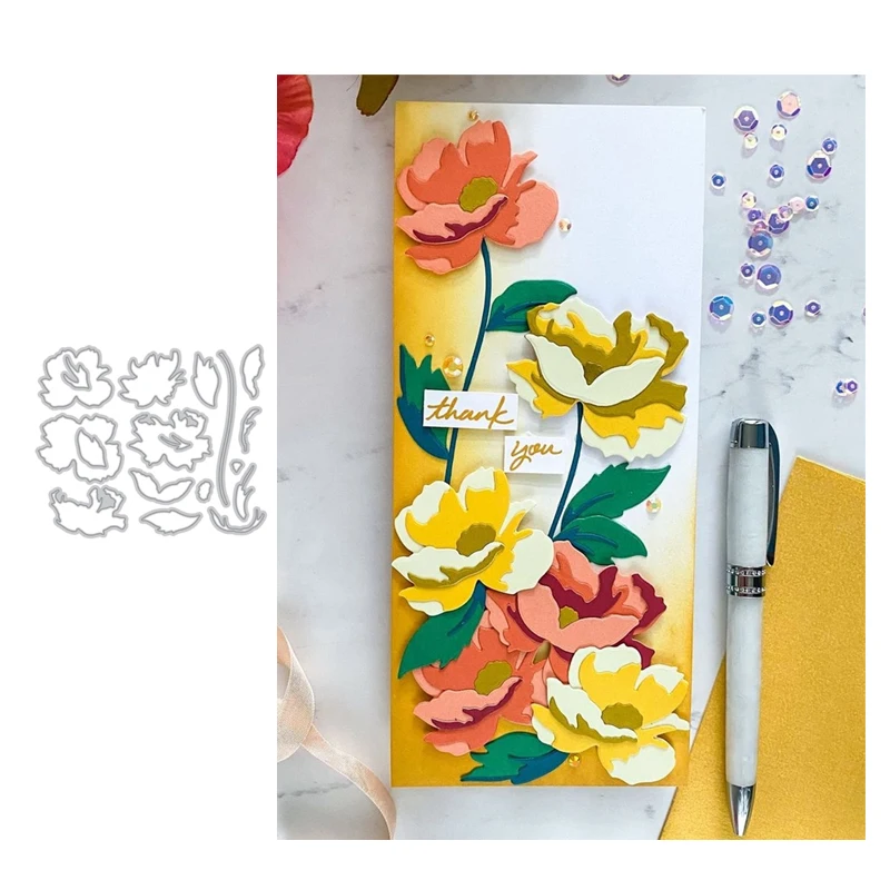 

2021 New Arrival Flowers Leaves Branch Metal Cutting Dies Craft for Scrapbooking Knife Mould Blade Punch Stencils Dies Cut Model
