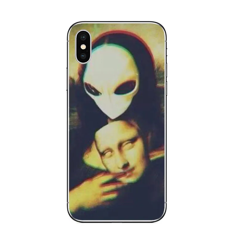 Чехол для телефона Mona Lisa с принтом мягкий из ТПУ iphone X XR XS MAX 8 7 6 5 6S 5s PLUS SE MonaLisa gum smoke