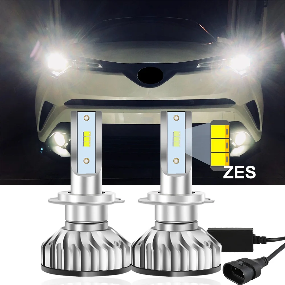 2Pcs Car LED Headlight Bulbs with ZES Chips For Toyota CHR C-HR 2016 2017 2018 2019 2020 2021 Led High LOW Beam