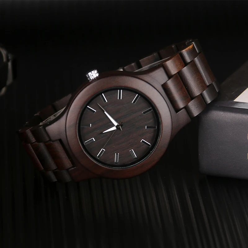 Новые дизайнерские мужские кварцевые часы из натурального бамбука прочные