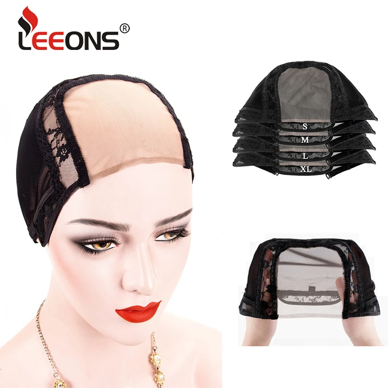 

Leeons Professional Lace Front Wig Caps For Making Wigs With Adjustable Strap Weaving Cap Hairnets 4*4 U Part Dropshipping