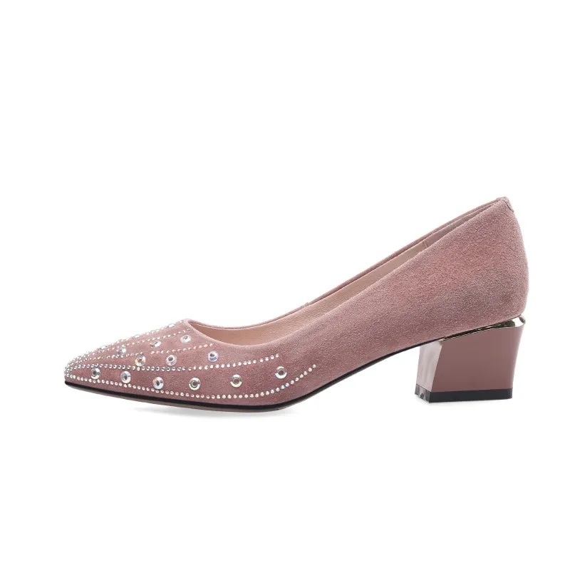 Женские туфли на высоком каблуке металлическая декоративная обувь заостренный