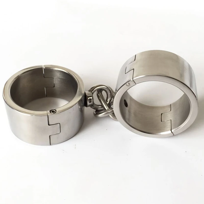Stainless Steel 4cm High Metal Handcuffs Sex Toys For Couples Adult Games Bondage Restraints BDSM Woman Slave Fetish Hand Cuffs
