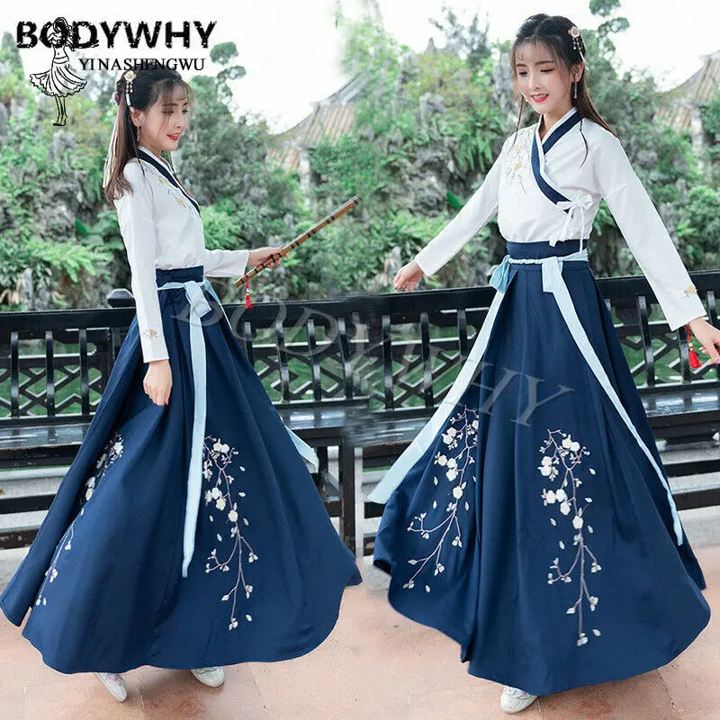 

Hanfu Mulheres Women Plum Hanfu Costume Dress Fairy Skirt Fresh Chinese Style
