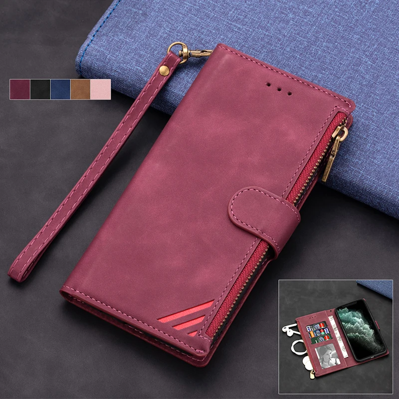 

Luxury Zipper Wallet Coque For iPhone SE 2020 12 Mini 11 Pro XS Max XR 8 7 6 6s Plus Case Flip Leather Card Book Phone Bag Cover