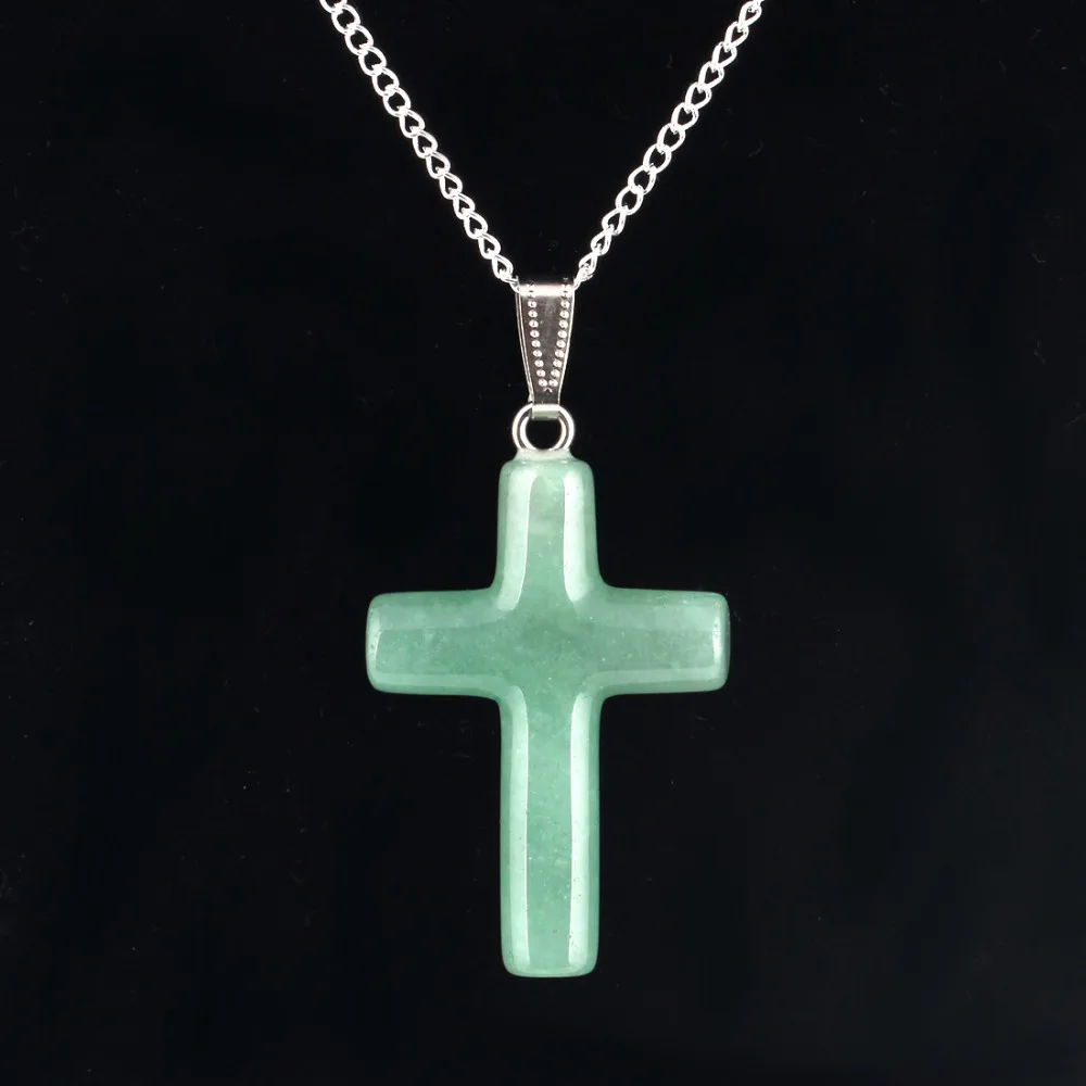 Сердолик Розовый кварц авантюрин Зеленый Опал Точка 1.6 &quotКрест Кулон Камень