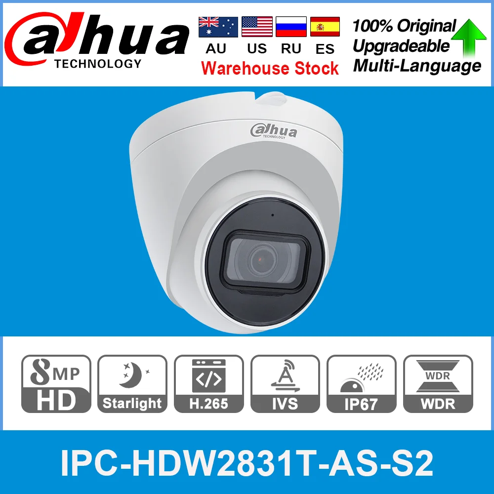 Сетевой видеорегистратор Dahua оригинальный IPC HDW2831T AS 8MP POE Встроенный микрофон SD