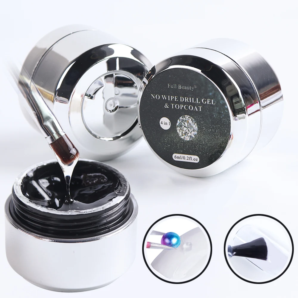 1 шт. супер сильный клей для УФ/светодиодный Стразы ногтей без протирания верхнее