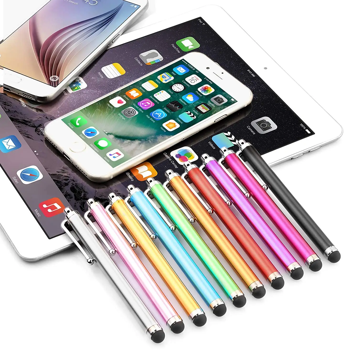 10Pc/Lot Universal Metal Touch Screen Pen Stylus Pens for Ipad Apple Samsung Tablet All Capacitive Screen with Clip images - 6