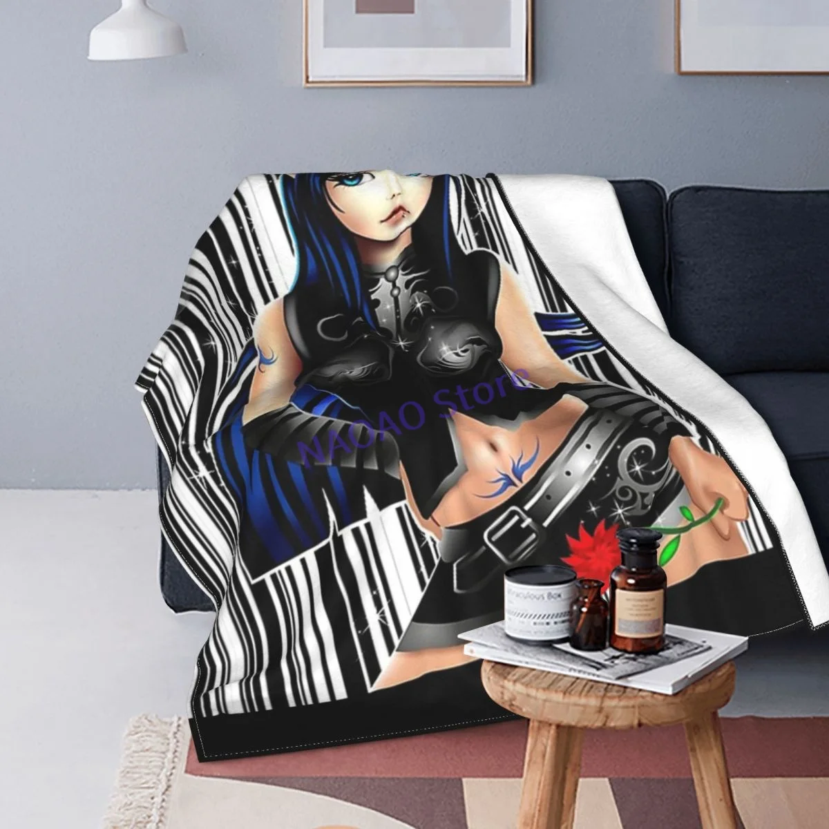 Аниме Манга фея. Одеяло простыни на кровать одеяла диван декоративные решетчатые