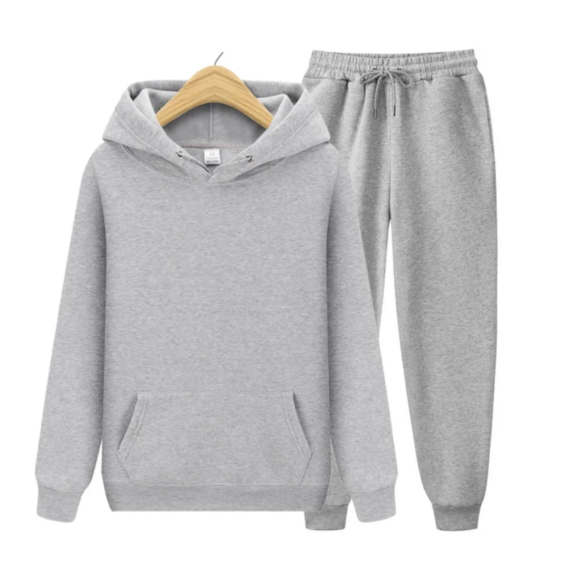 

Men's Set Fleece Hoodie Pant Thick Warm Tracksuit Sportswear Hooded Track Suits Male Sweatsuit Tracksuit