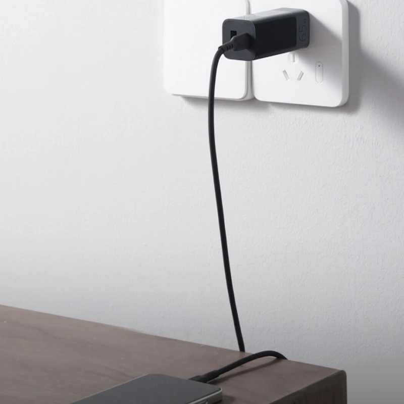 Зарядное устройство ZMI GaN 65 Вт USB Type-C быстрая зарядка 1A1C два порта с кабелем Type C на