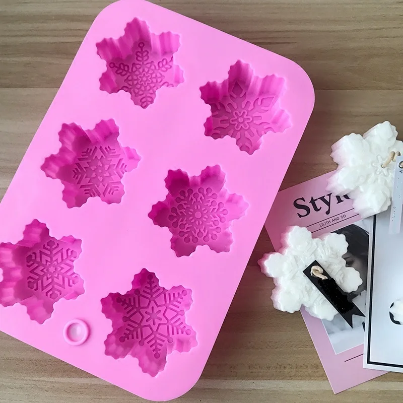 Снежинка Рождественская форма для свечей свадебная силиконовая свеча