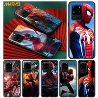 marvel spiderman hero for samsung s20 fe ultra plus a91 a81 a71 a51 a41 a31 a21 a11 a72 a52 a42 a22 soft black phone case