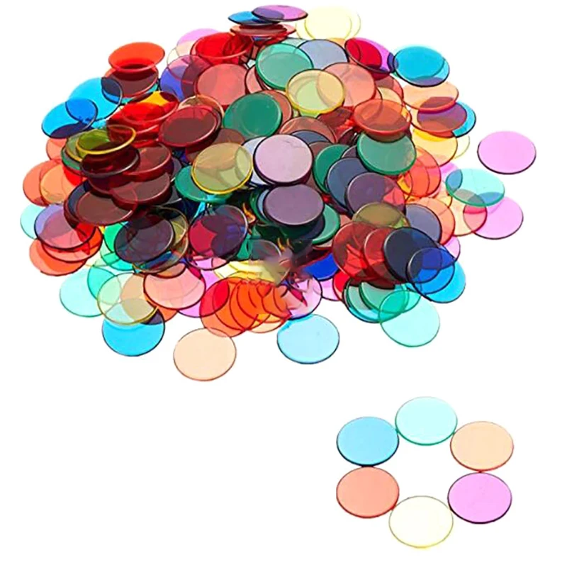 Монтессори Обучающие математические игрушки 100 шт. цветные Пластиковые монеты