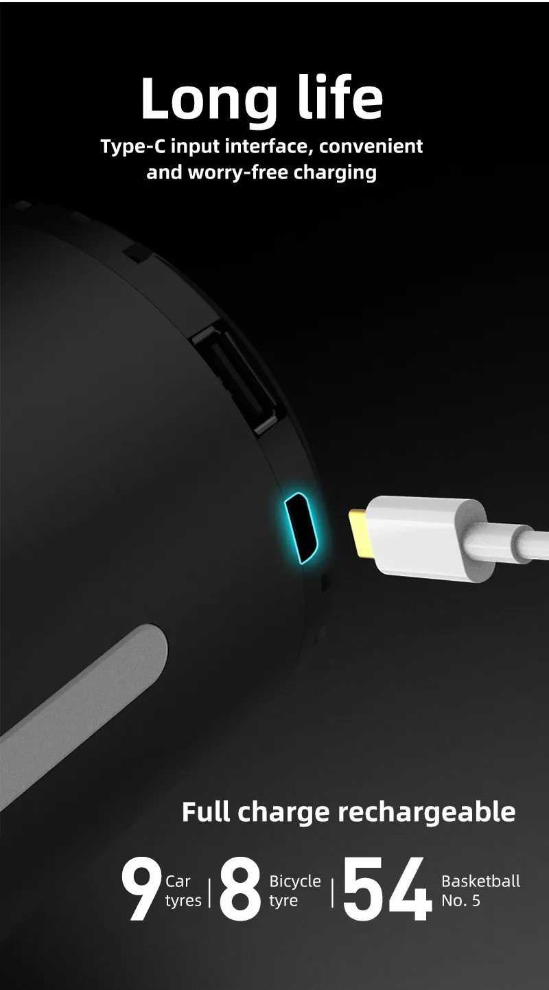 

Портативный пластиковый портативный насос USB 120x80 мм 12 В