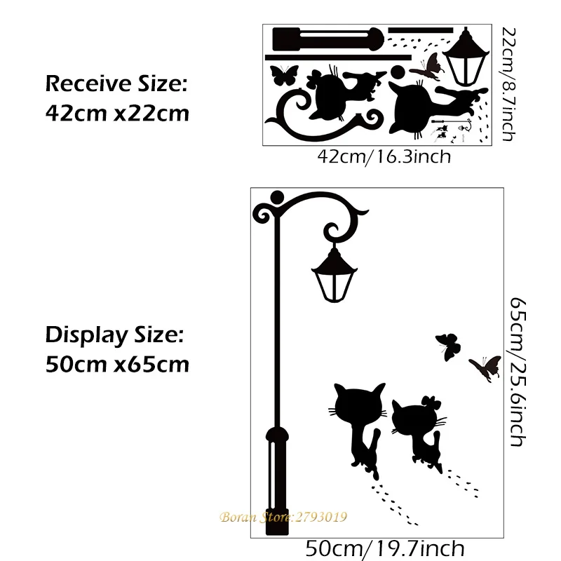 Новые наклейки на стену с изображением пара кошек уличсветильник рь Бабочка