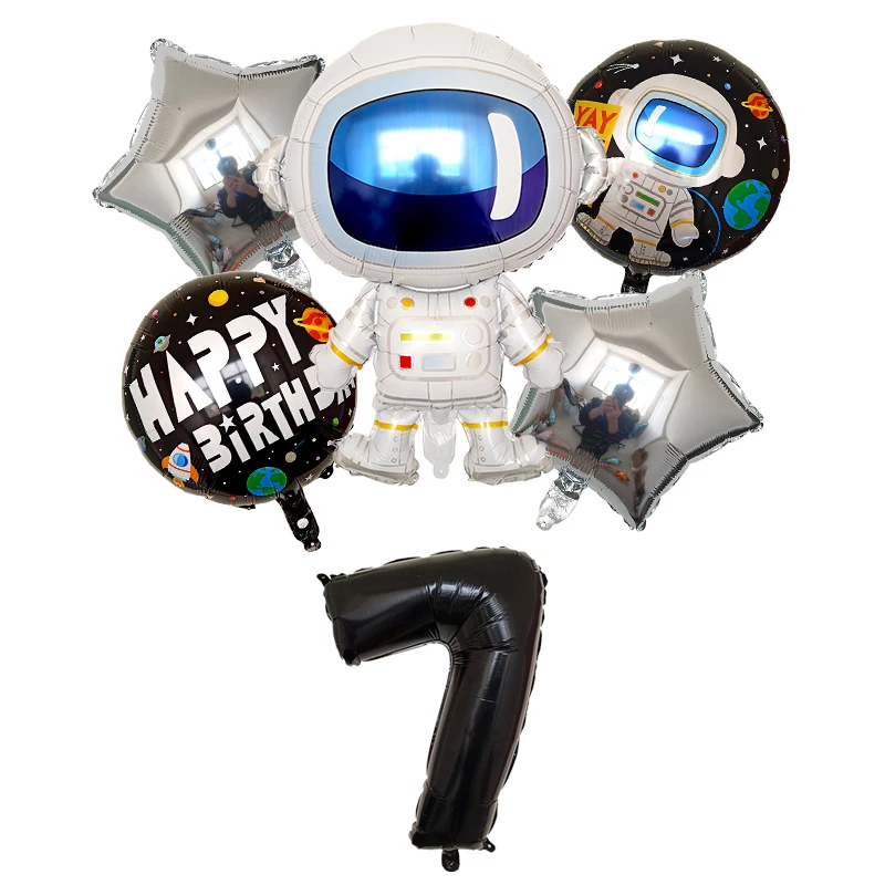6 шт./лот Космическая вечеринка астронавт воздушный шар ракета фольга Воздушные