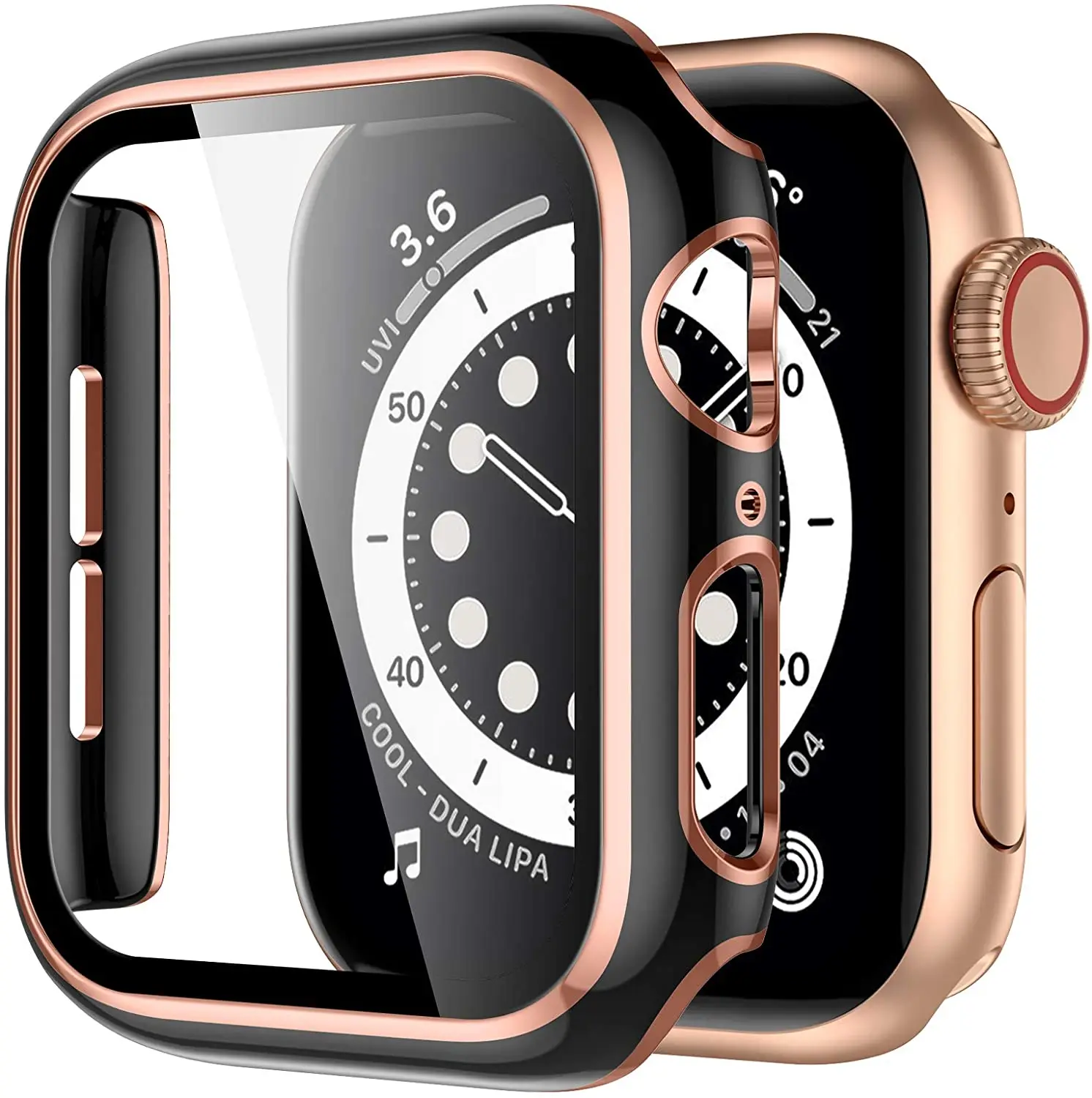 Совместим с Apple Watch чехол 38/40/42/44 мм полное покрытие черный резиновый бампер