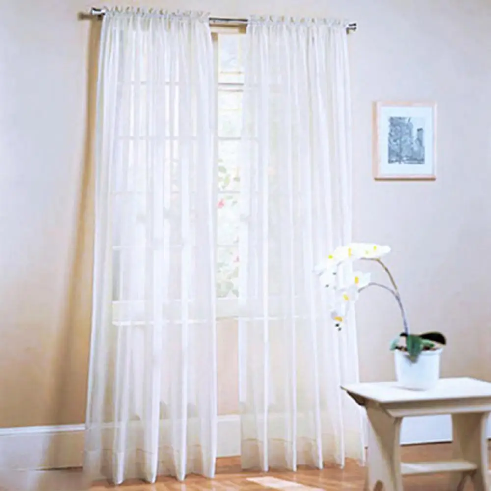 

Glass Yarn Sheer Window Valance Curtain Pure Color Bedroom Home Wedding Decor