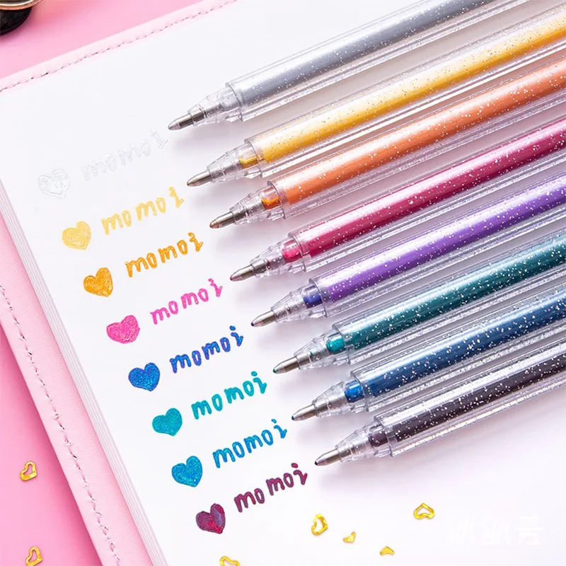 

8 Colors/Set Glitter Pen Highlighter Color Changing Flash Marker Gel Pens Drawing Scrapbook Album Journal DIY Stationery School