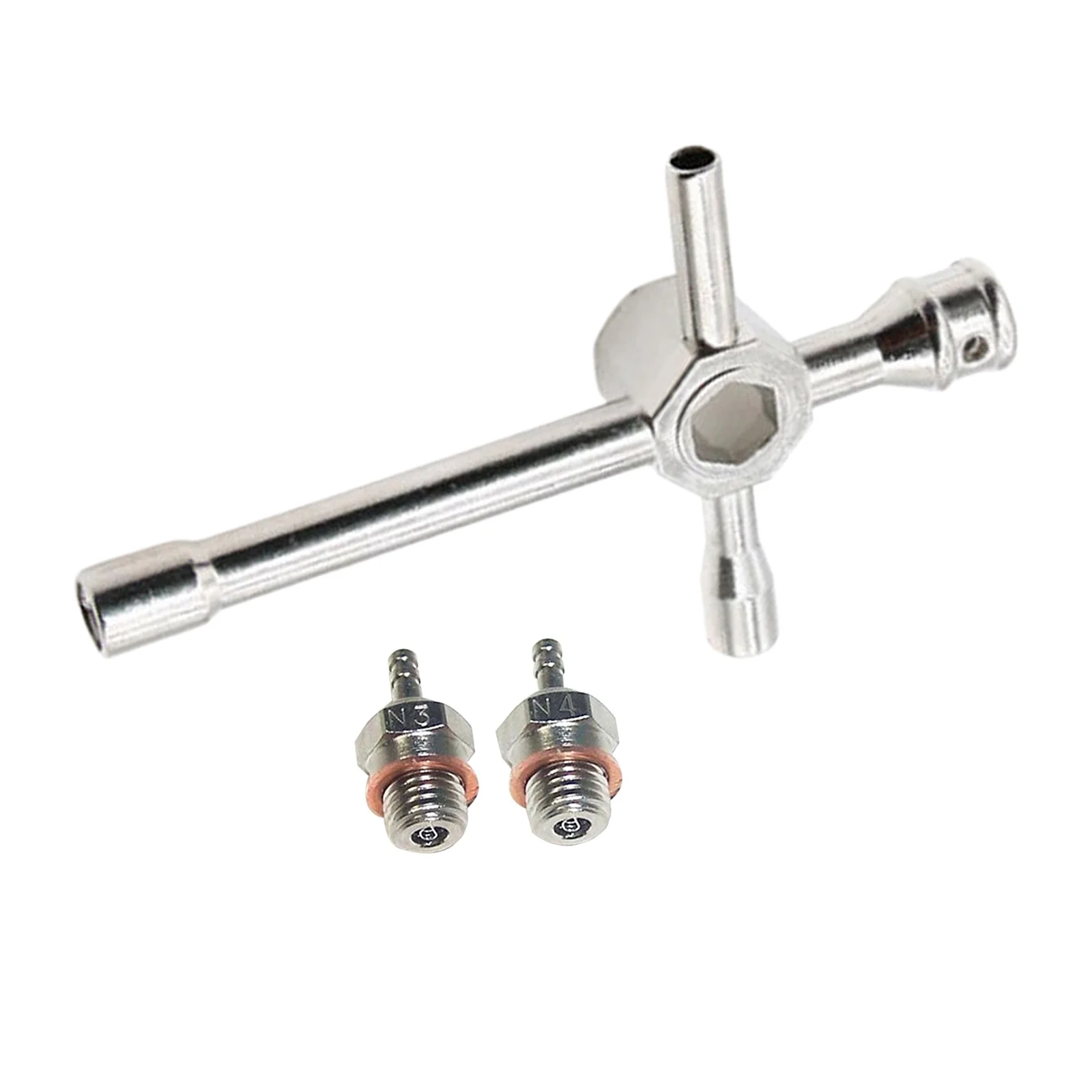 

2x N3/N4 Hot Glow Plug Spark & Cross Wrenches for HSP 70117 1/10 1/8 RC Car