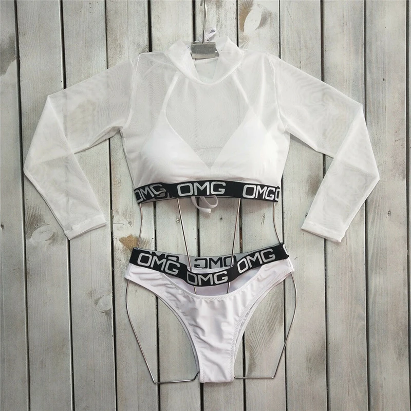 Сексуальный женский комплект бикини из 3 предметов купальный костюм пляжная