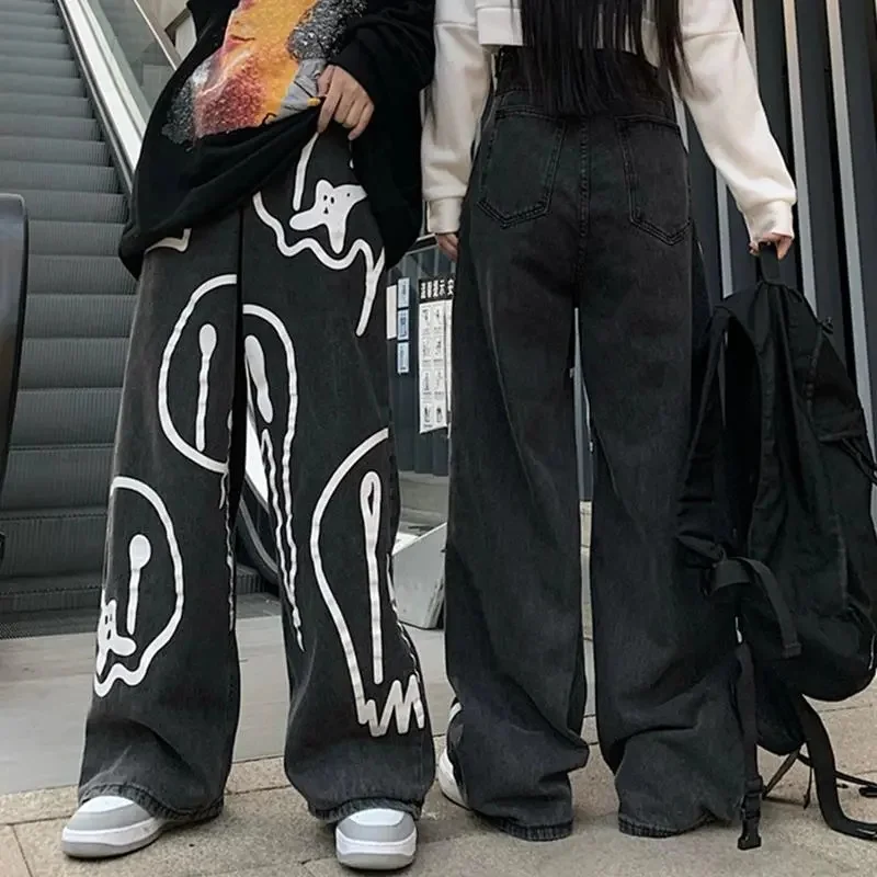 Брюки-карго мужские мешковатые черные прямые с принтом черепа в стиле хип-хоп 2021 |